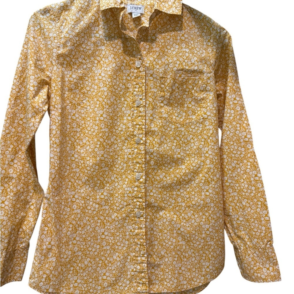 J. Crew Yellow Floral Button-Down Shirt
